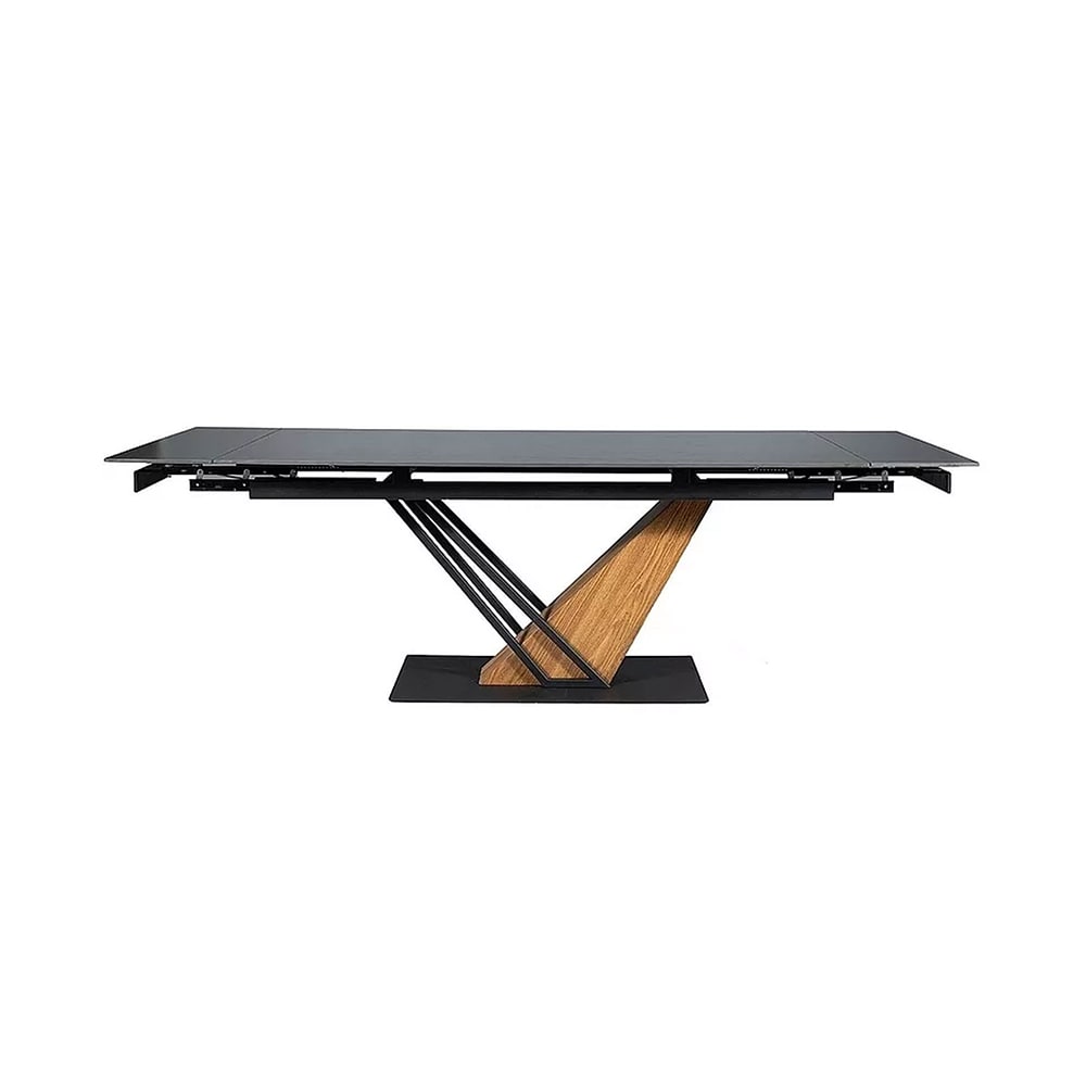 Feldmann-Wohnen Esstisch ausziehbar aus Keramik 180-240x90x75cm, schwarzer Marmor style modern - Keramik