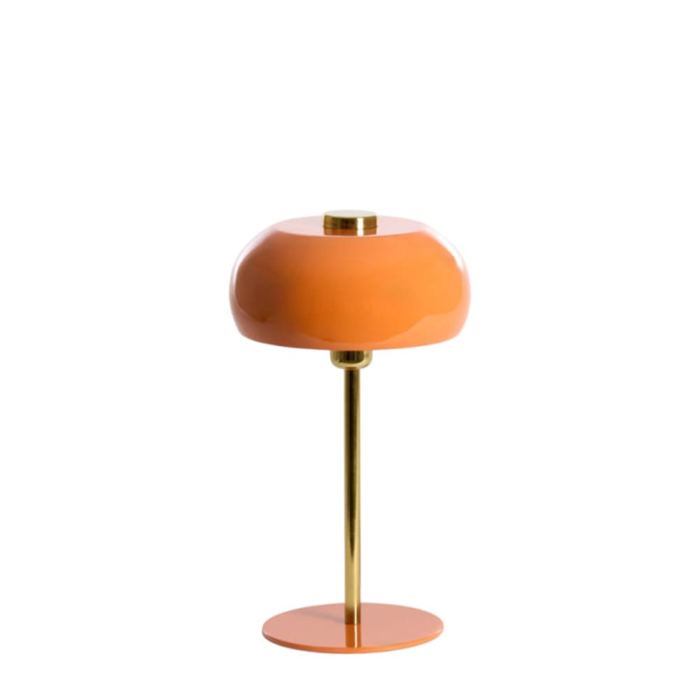 Grande lampe à poser orange et doré