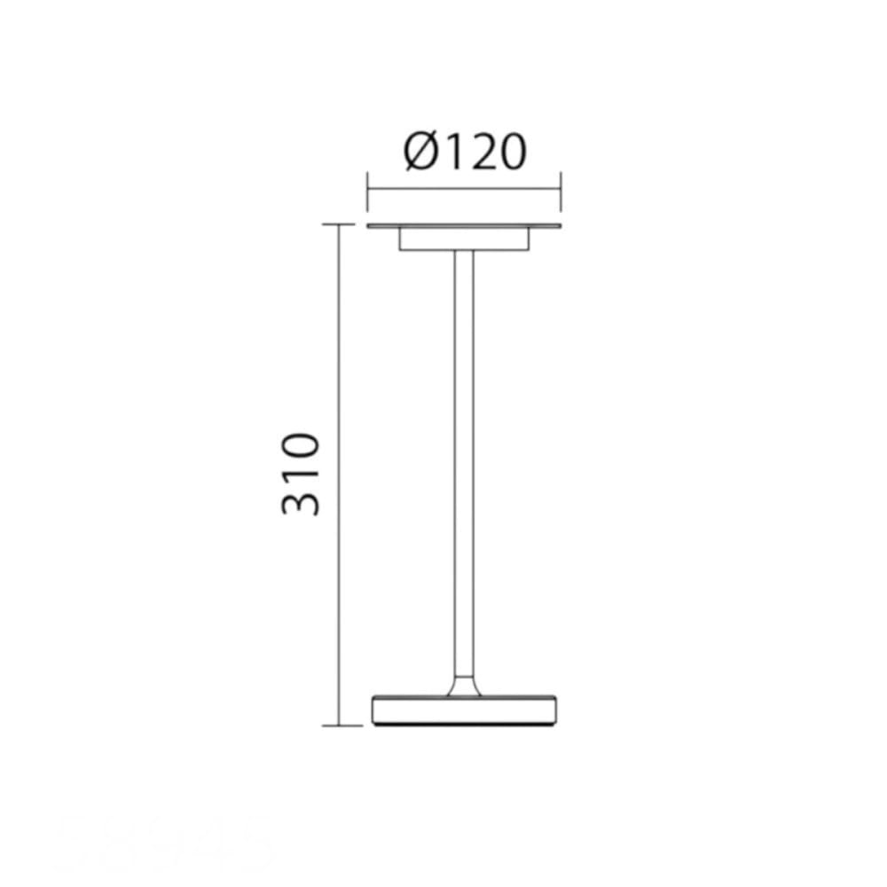 Lampe de table sans fil blanc mat — vue 4