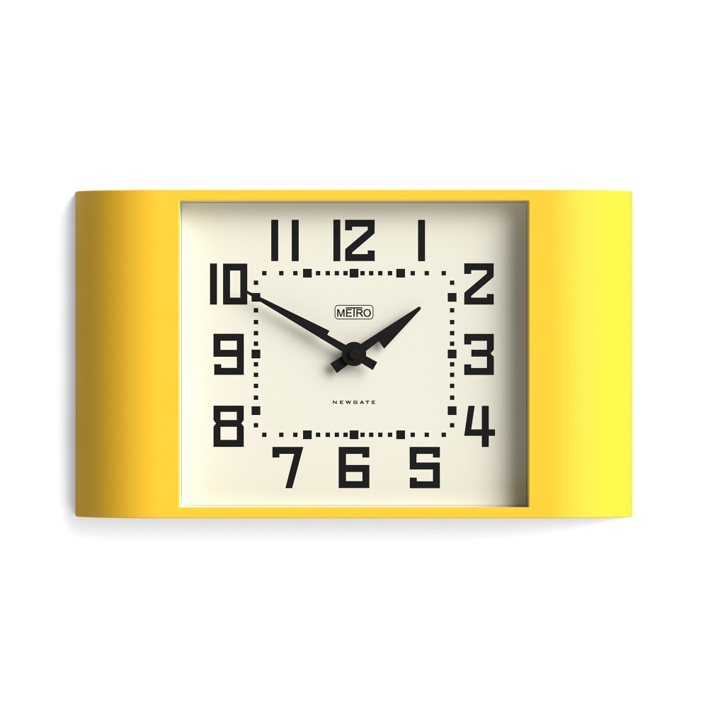 horloge murale jaune