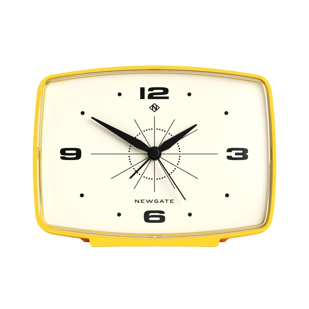 Newgate Runder Retro-Wecker aus leuchtend gelbem Metall - Acryl