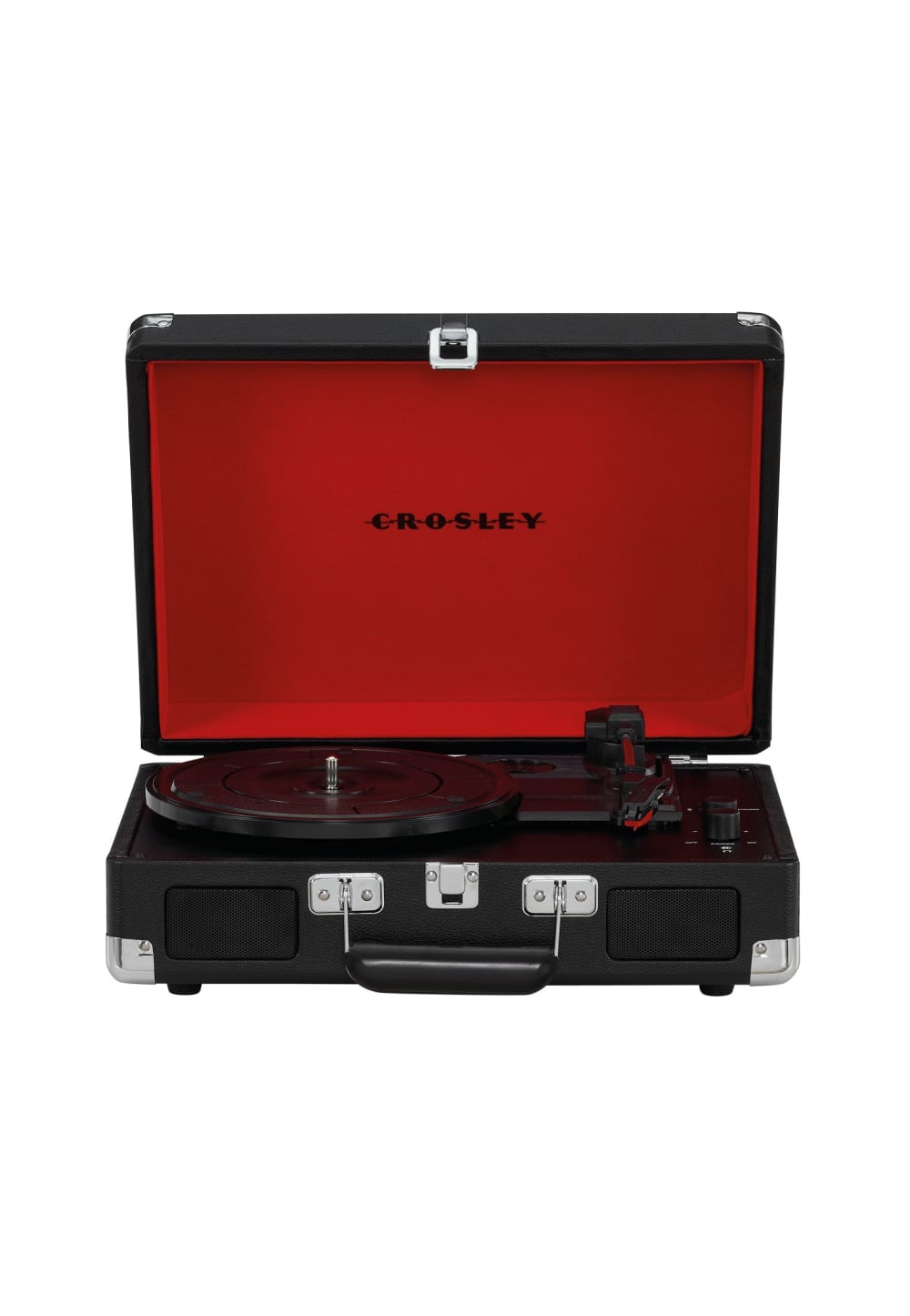 Crosley Tragbarer Plattenspieler mit Bluetooth in Schwarz Schwarz Holz