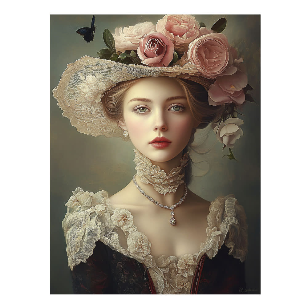 Tableau Femme avec fleurs