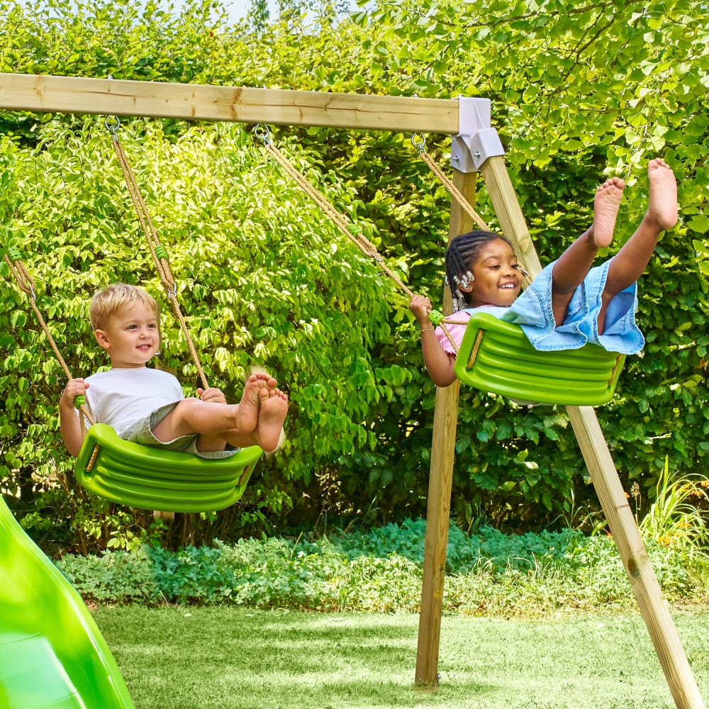 Bras de portique 2 balançoires en bois marron FSC®