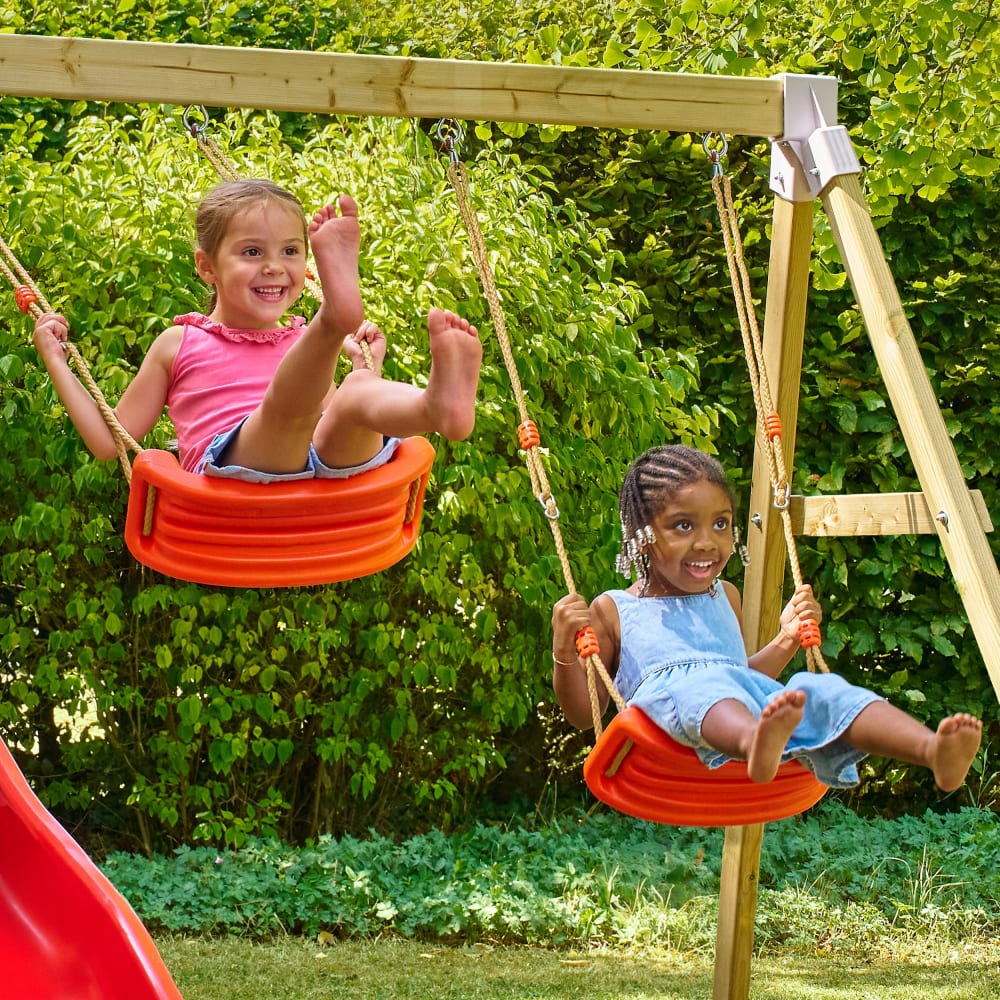 Bras de portique 2 balançoires en bois marron FSC®