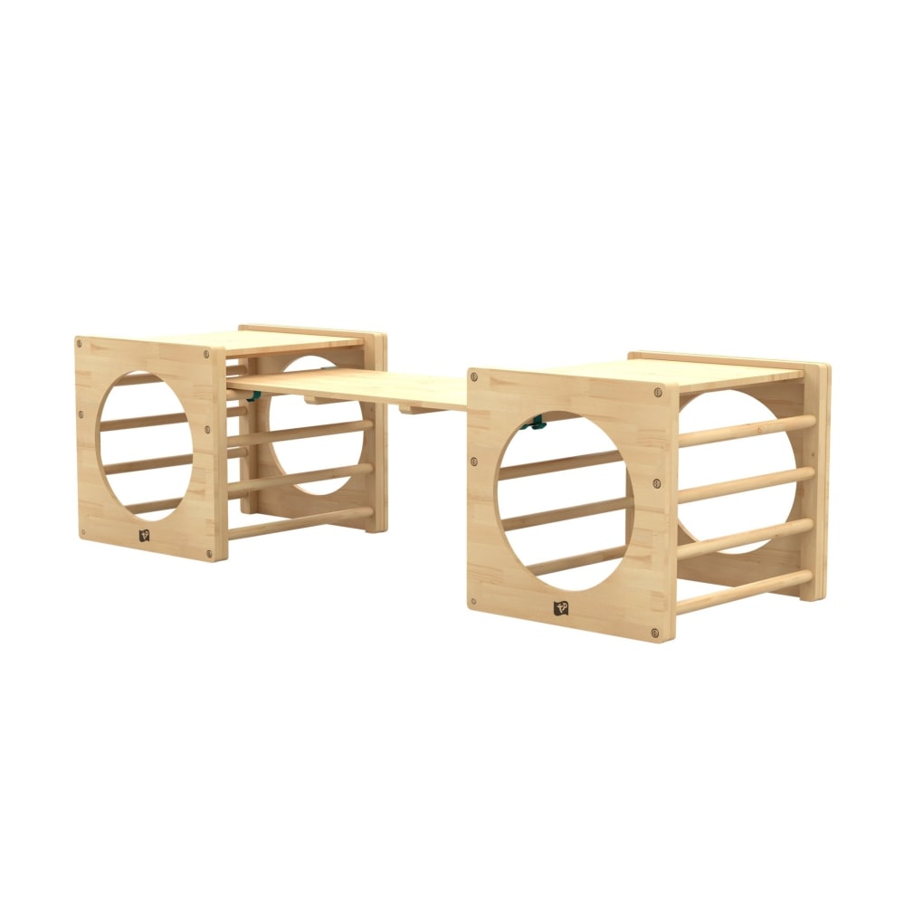 Active Tots Kletterwürfel mit Rutschbrücke Holz FSC Braun Braun Holz