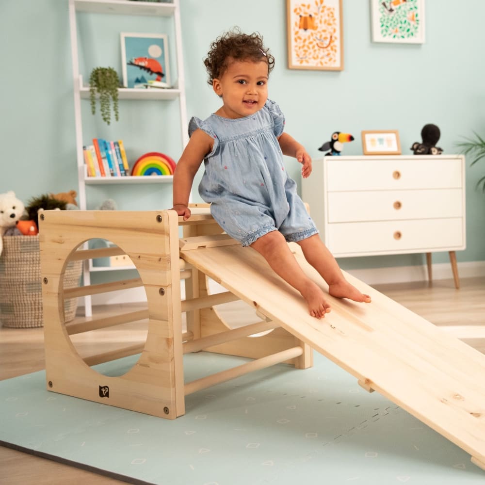 Kletterwürfel mit Rutschbrücke Holz FSC® Braun - Maisons Du Monde