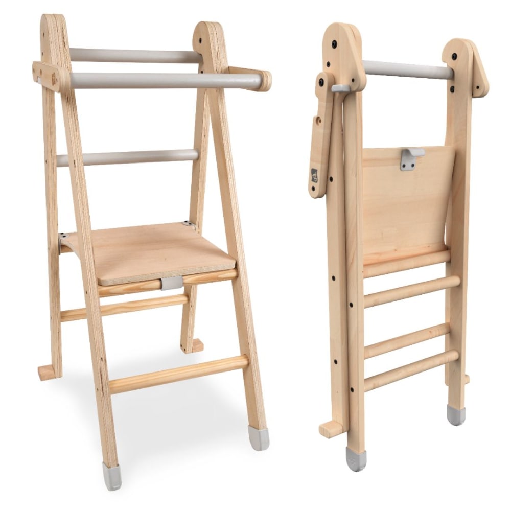 Tour d'apprentissage pliable en bois marron fsc® (Active Tots) - Couverture