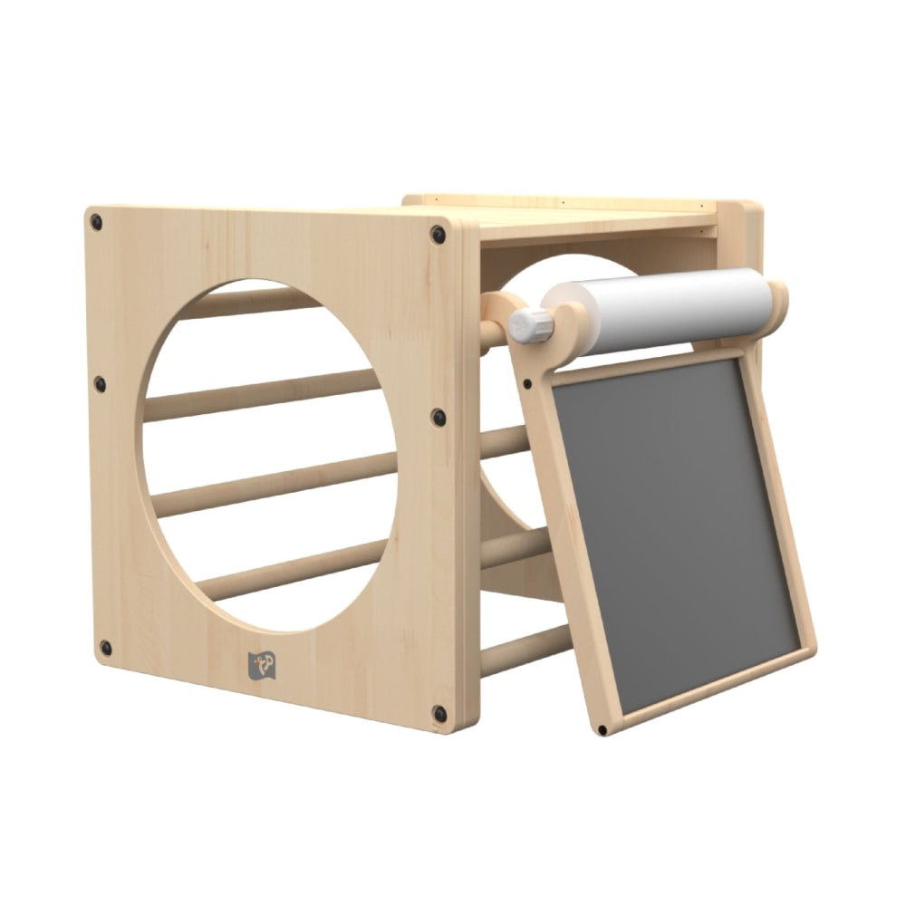 Active Tots Kletterwürfel mit Kreativtafel Holz FSC Braun Braun Holz