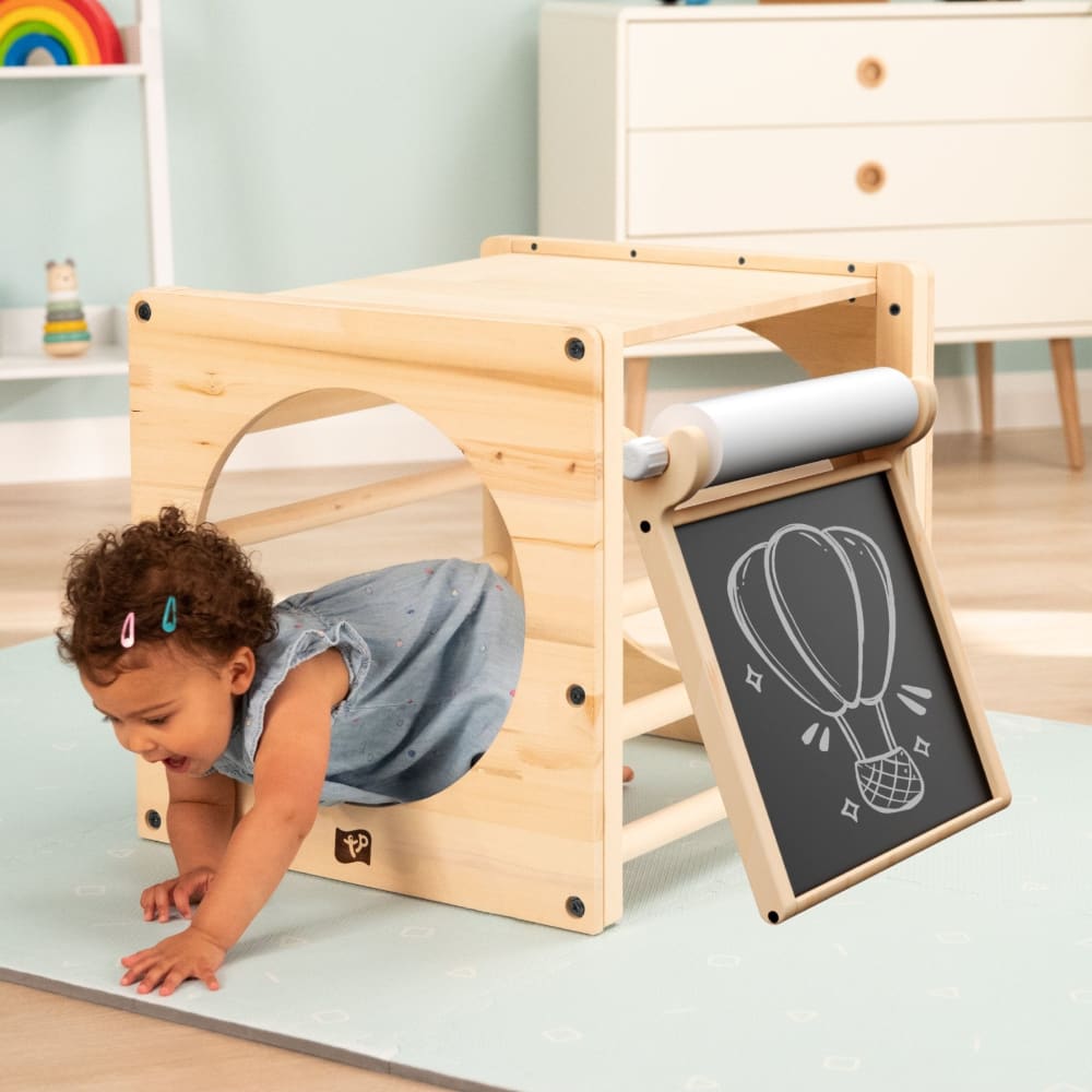 Kletterwürfel mit Kreativtafel Holz FSC® Braun - Maisons Du Monde