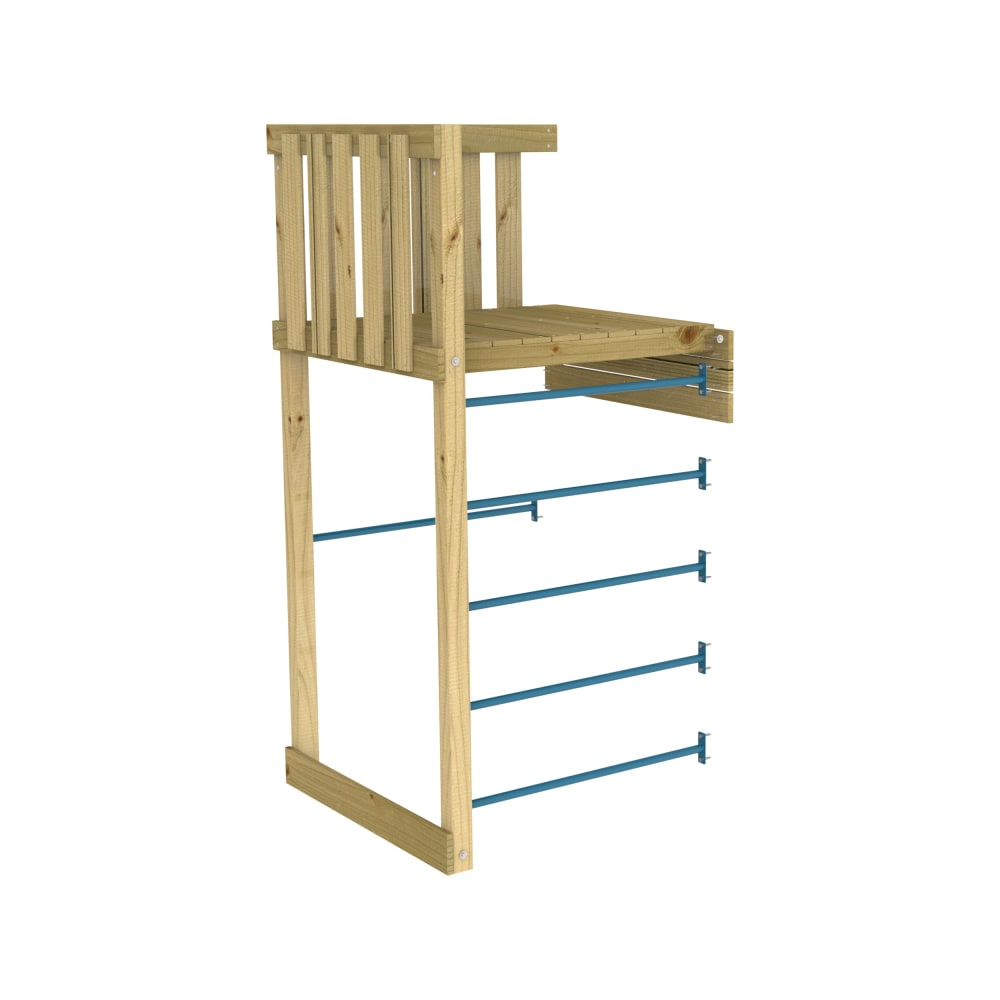 Plataforma con escalera madera marrón H150cm