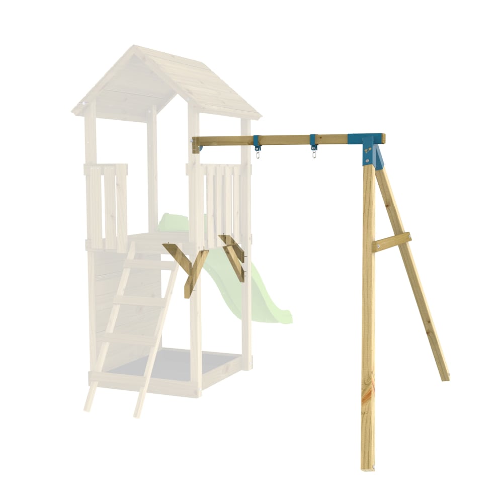 Bras de portique balançoire simple en bois marron FSC®