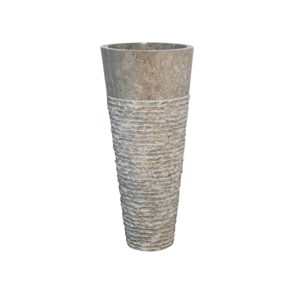 Vasque salle de bain sur pied en marbre gris