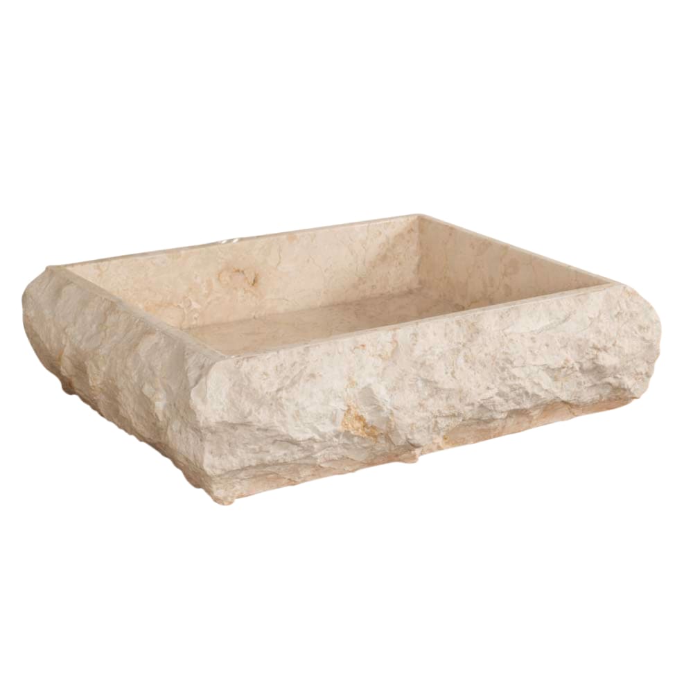 Vasque à  poser rectangle en marbre crème