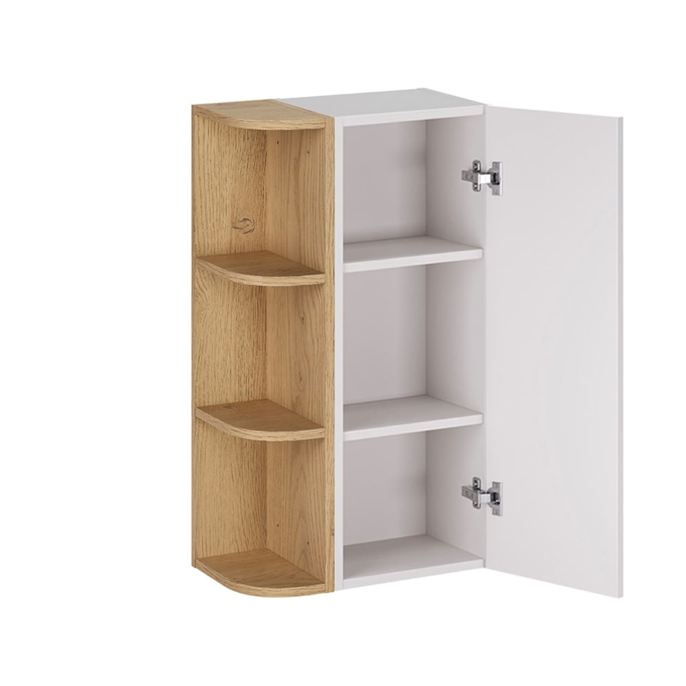 Wandschrank 3 abgerundete Nischen Laminierte Platten Weiß -