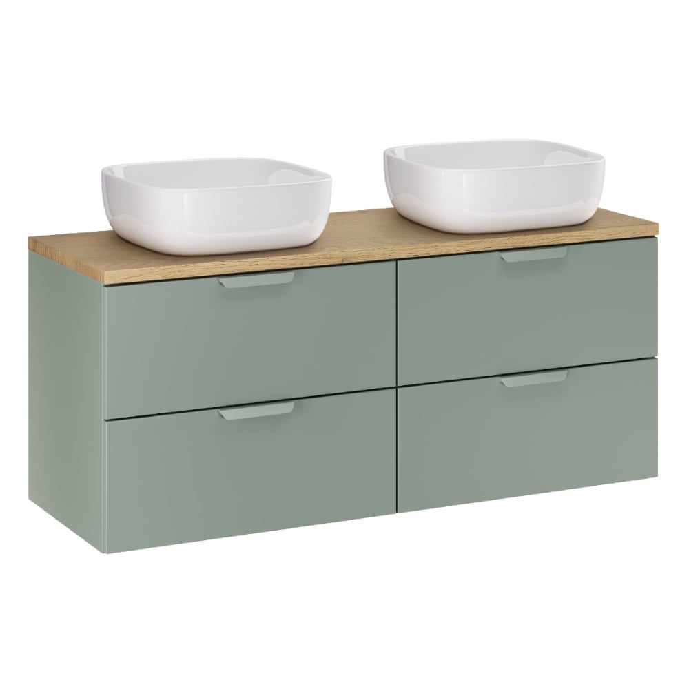 Meuble double vasque stratifiés vert