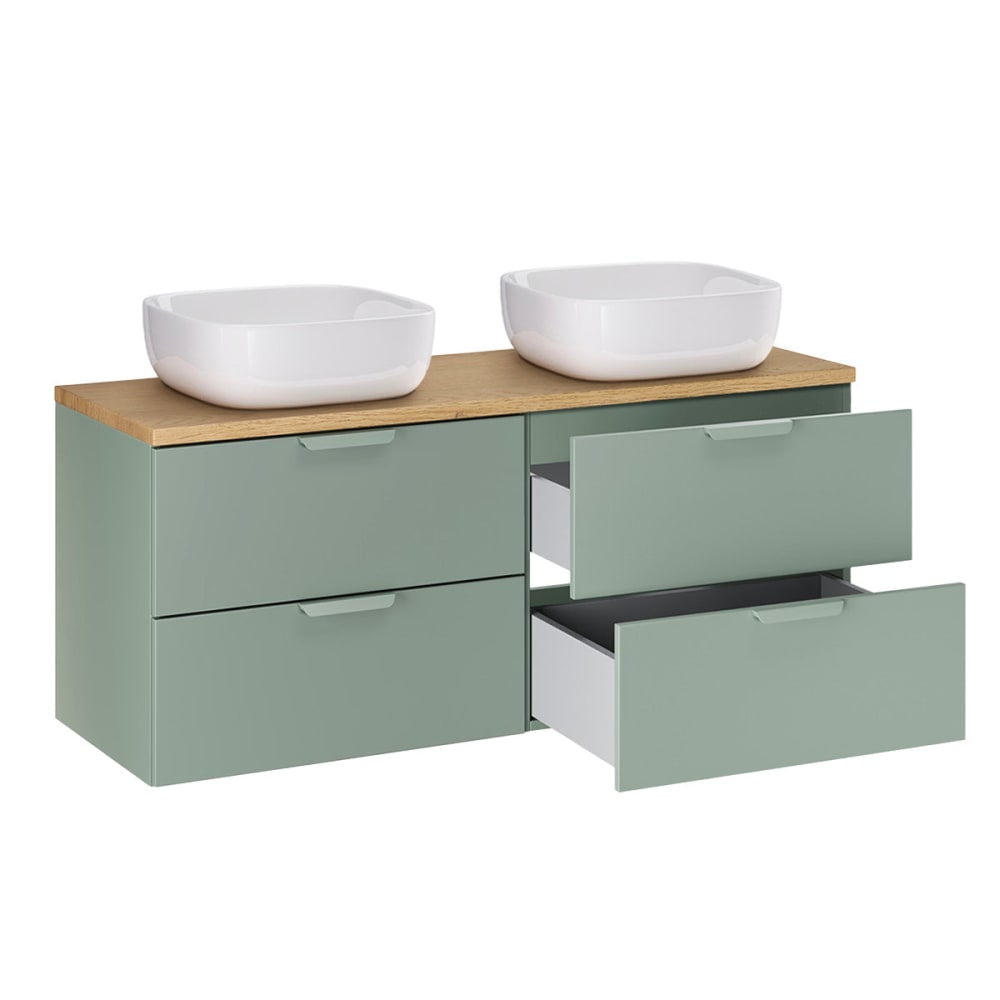 Doppelwaschtisch 120cm Mattgrün Laminierte Platten Grün - Maisons