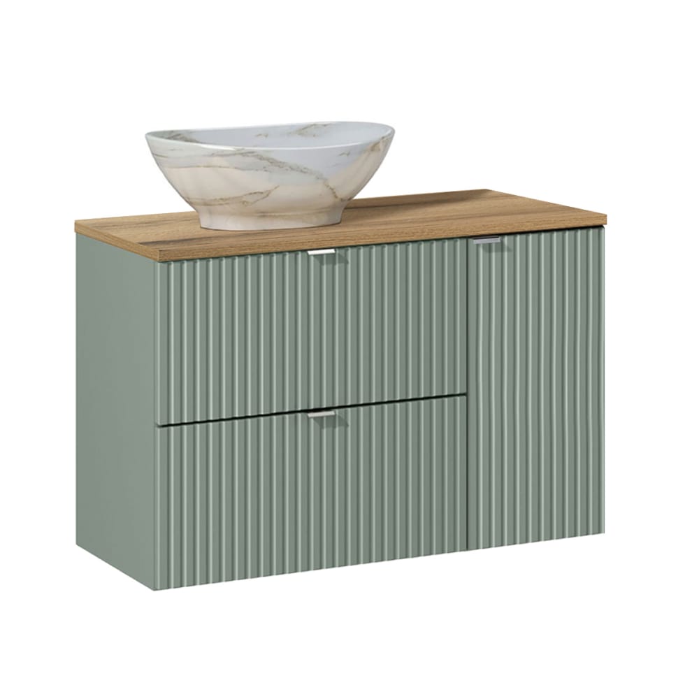 Meuble vasque 90cm stratifiés vert