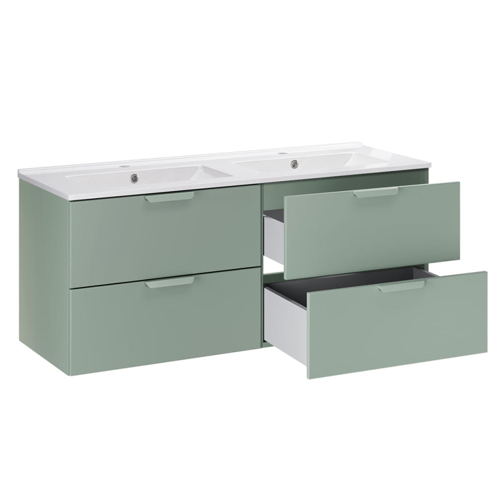 Doppelwaschtisch-Unterschrank 120cm Laminierte Platten Grün -