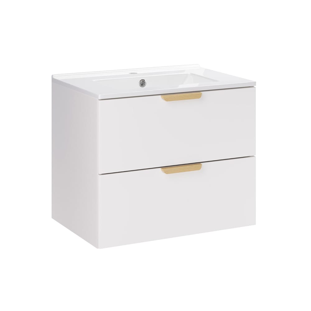 Meuble vasque encastrée stratifiés blanc