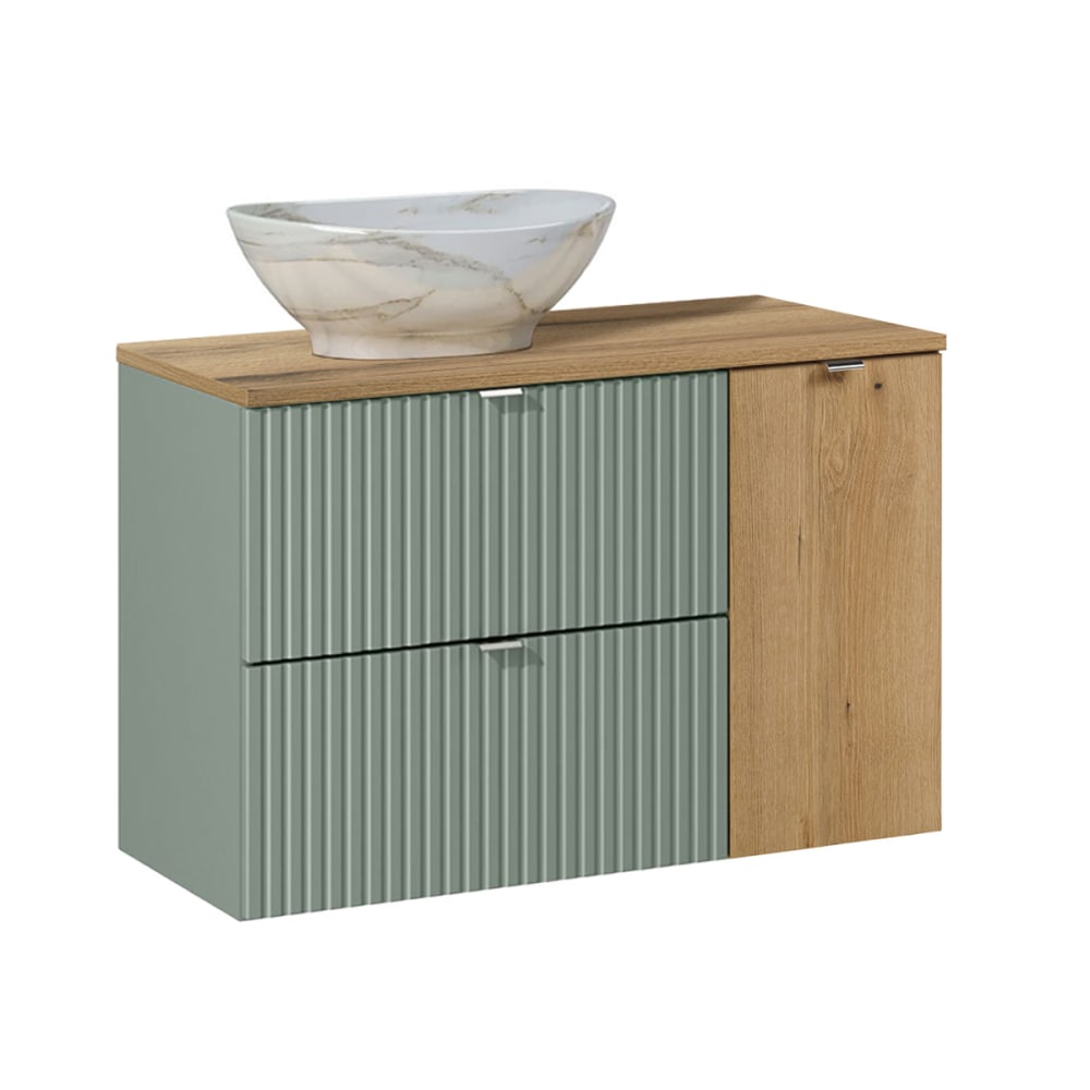 Meuble vasque 90cm stratifiés vert
