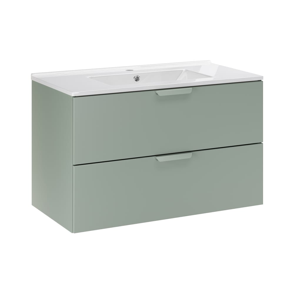 Meuble vasque encastrée stratifiés vert