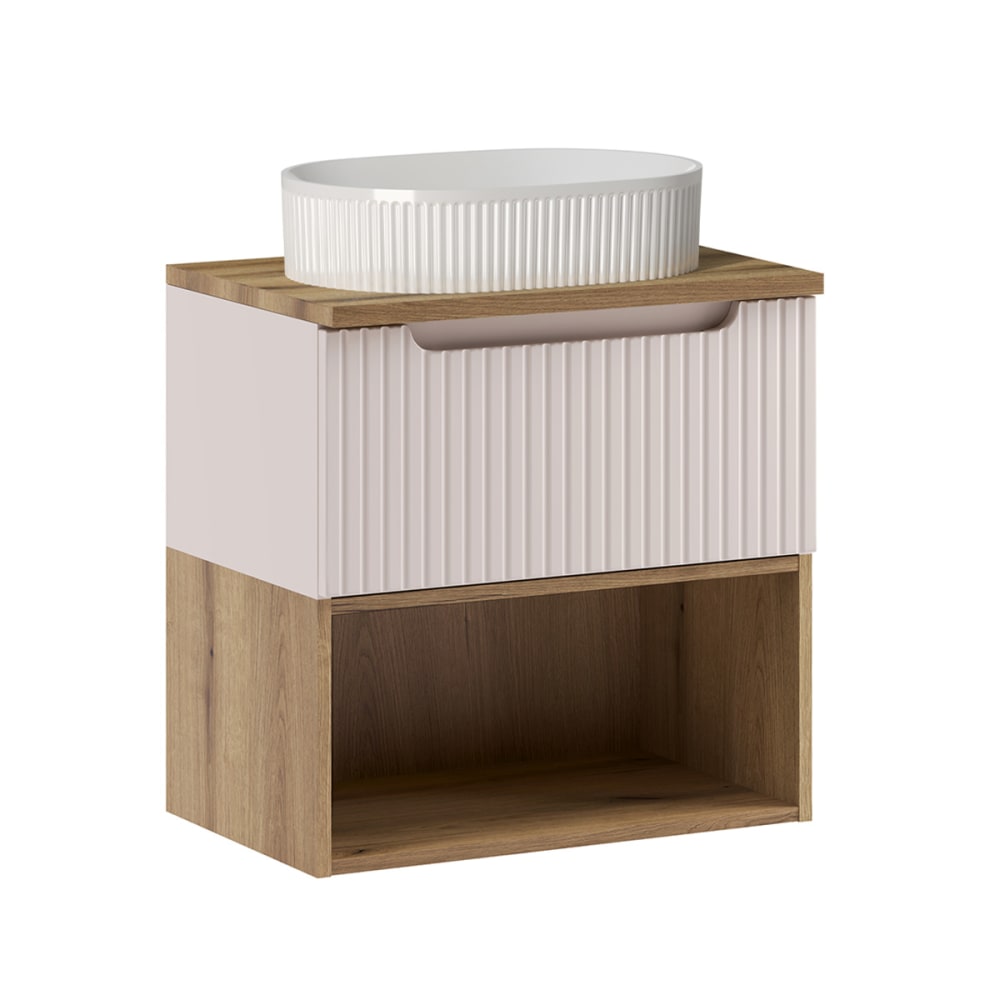 Meuble vasque stratifiés beige