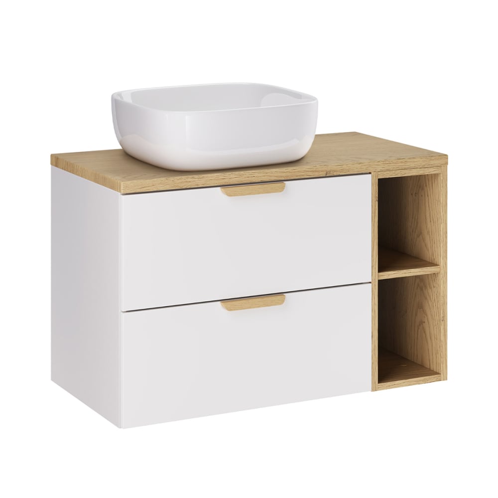 Meuble vasque stratifiés blanc