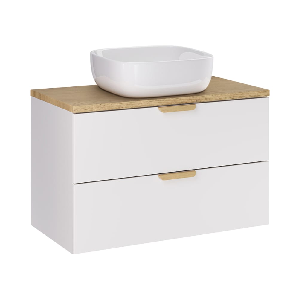 Meuble vasque stratifiés blanc