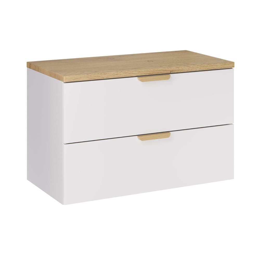 Meuble sous-vasque plan de toilette stratifiés blanc