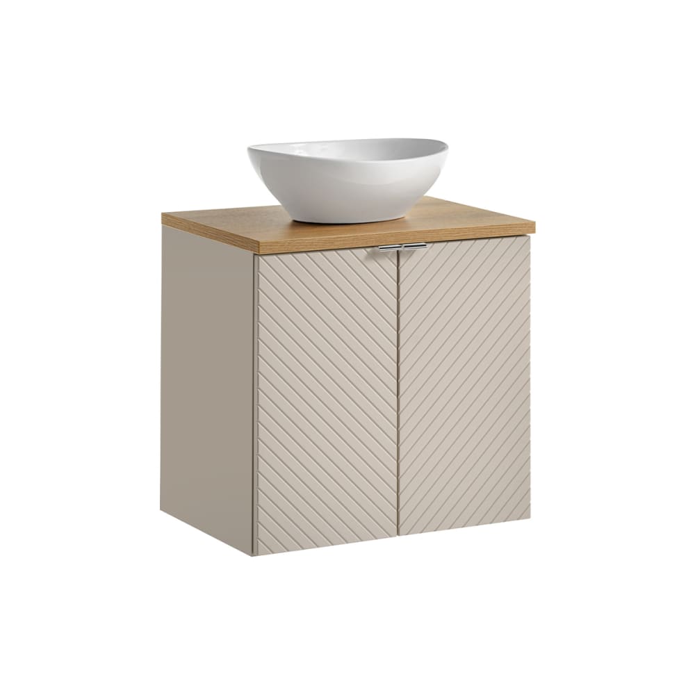 Petits meubles Waschtisch 60cm 2 Türen Melamin Kaschmir - Holz Beige Spanplatte