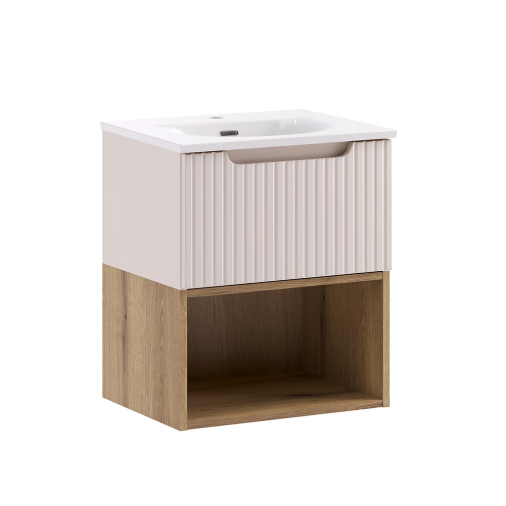 Meuble vasque encastrée stratifiés beige