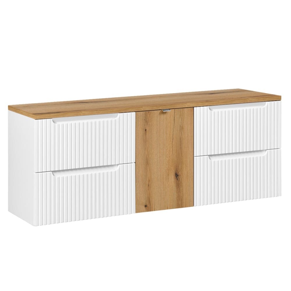 Waschbeckenunterschrank 160cm Melamin Weiß - Maisons Du Monde
