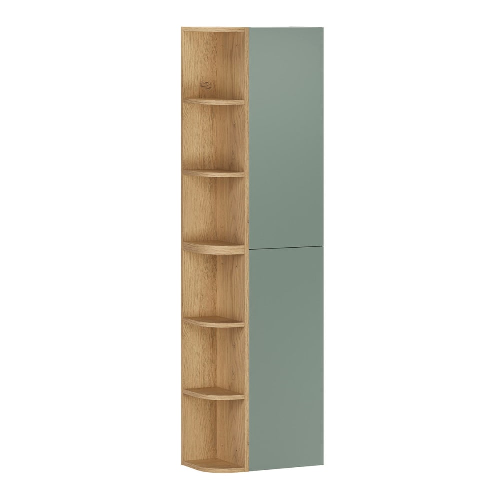 Colonne murale niches arrondies mat panneaux stratifiés vert Colonne murale niches arrondies mat panneaux stratifiés vert
