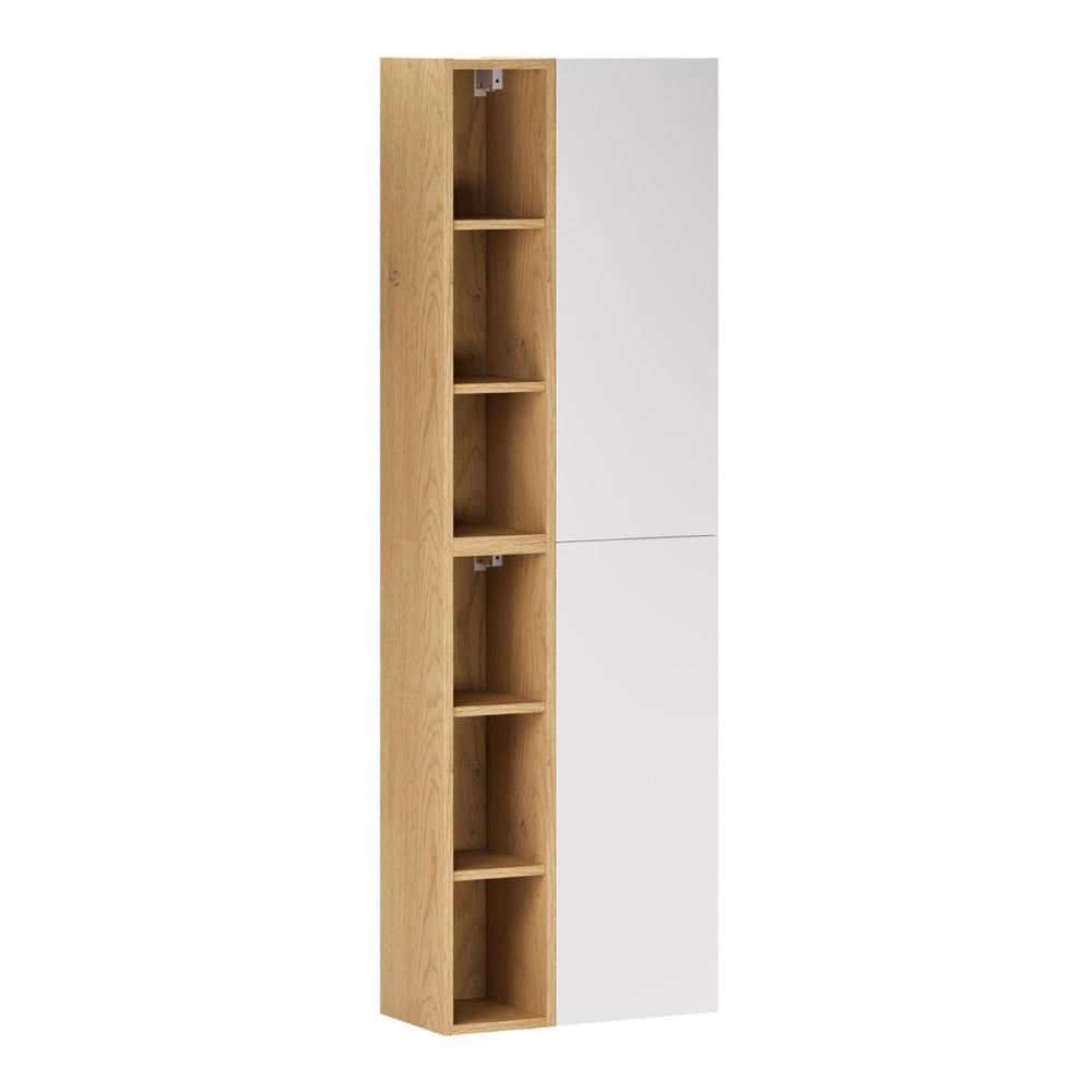 Petits meubles Wandsäule mit Nischen Mattweiß Laminierte Platten Weiß - Spanplatte