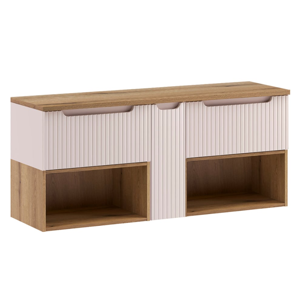 Set Waschtischunterschrank 140cm Laminierte Platten Kaschmir -