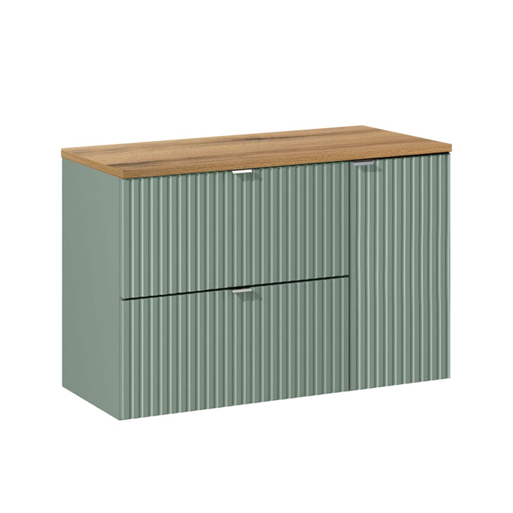 Petits meubles Waschtischunterschrank 90cm Laminierte Platten Grün Grün Spanplatte