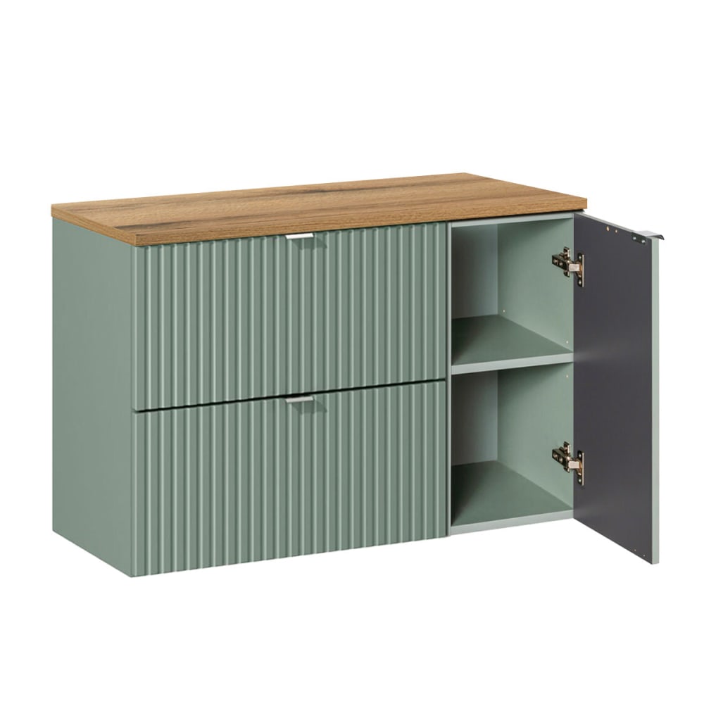 Waschtischunterschrank 90cm Laminierte Platten Grün - Maisons Du