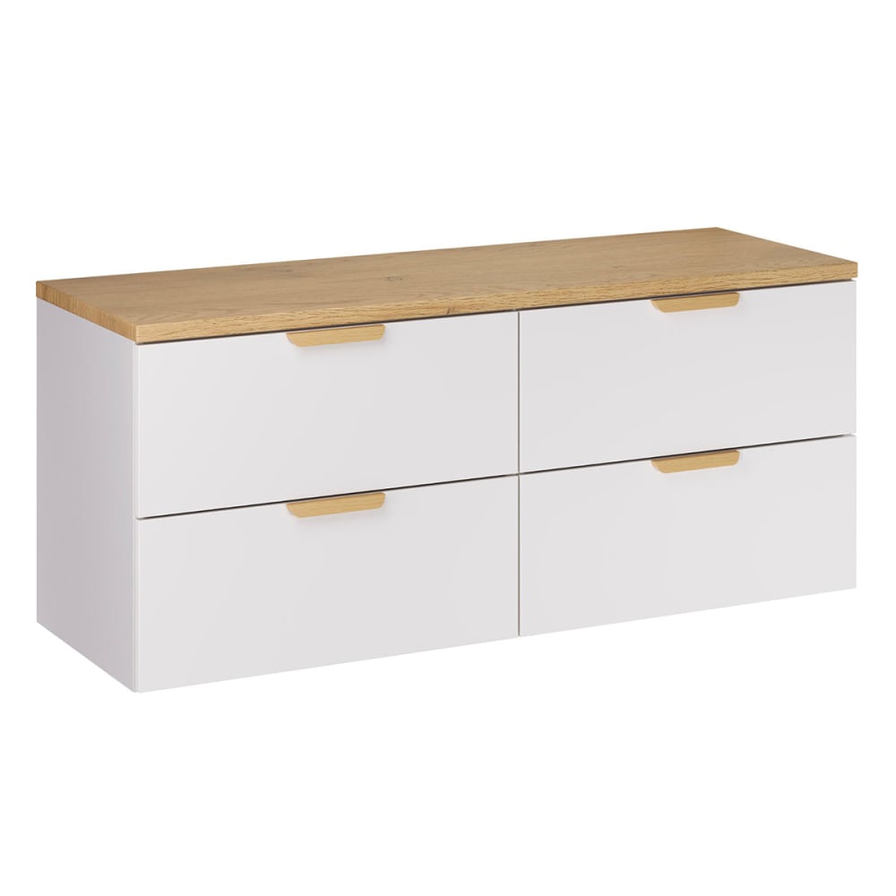 Set Waschtischunterschrank 120cm Laminierte Platten Weiß -