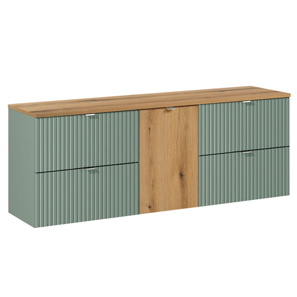 Waschbeckenunterschrank 160cm Laminierte Platten Grün - Maisons