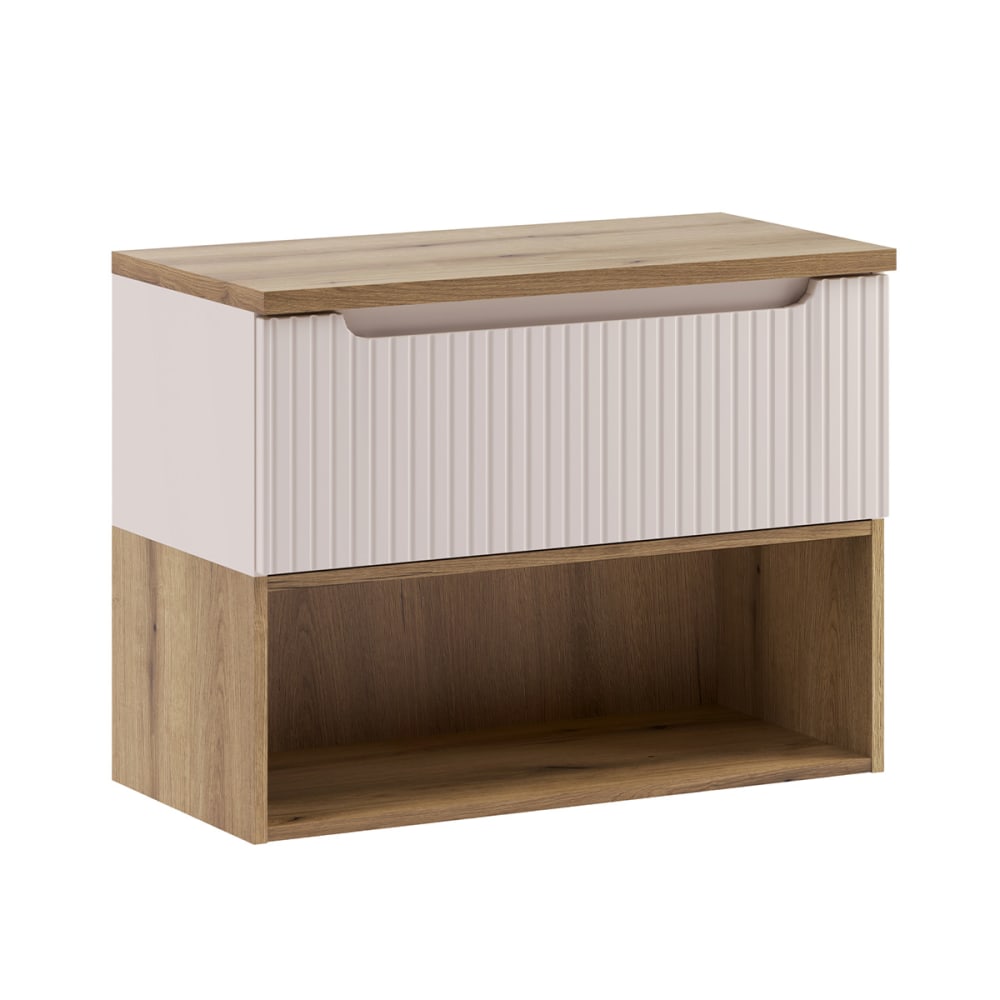 Meuble sous-vasque plan de toilette stratifiés beige