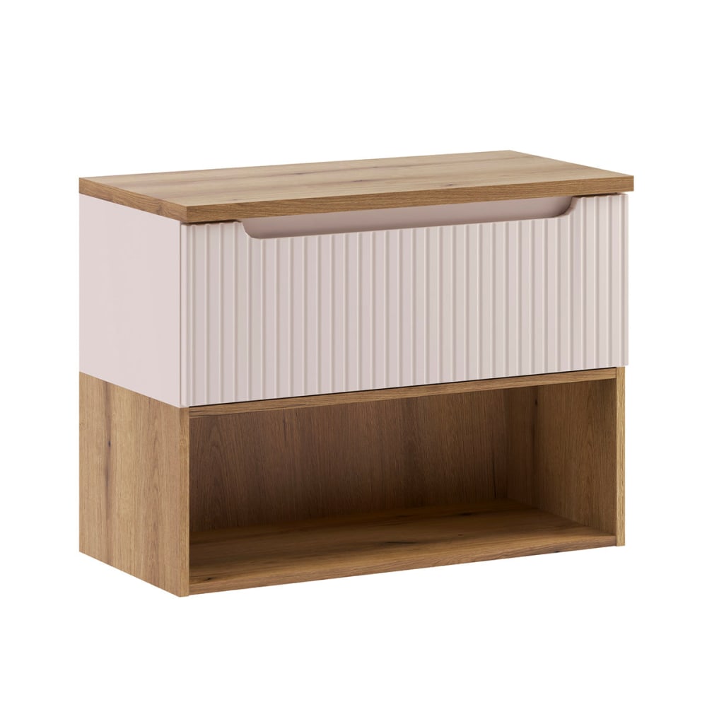 Petits meubles Waschtischunterschrank 80cm Laminierte Platten Kaschmir Beige Spanplatte