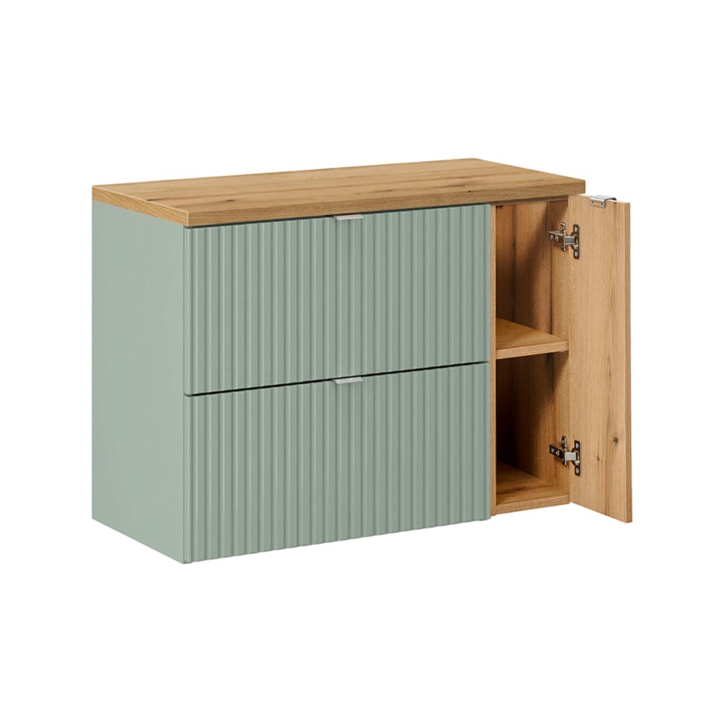 Waschtischunterschrank 80cm und Holz Laminierte Platten Grün -