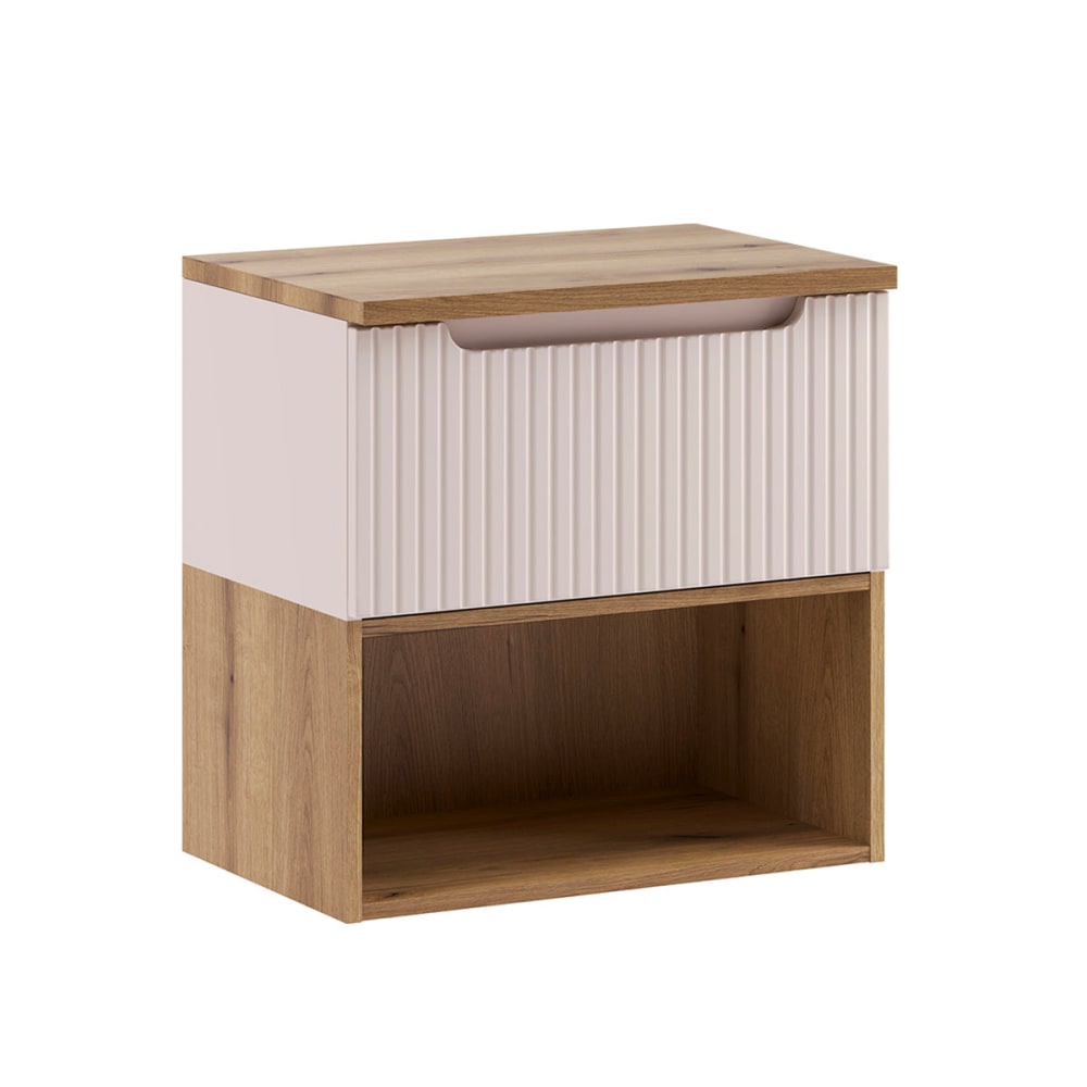 Petits meubles Waschtischunterschrank 60cm Laminierte Platten Kaschmir Beige Spanplatte