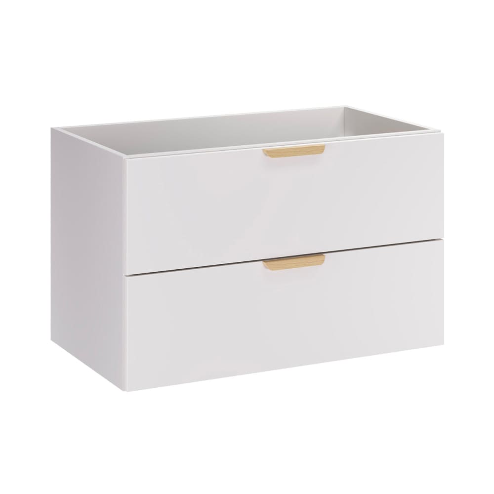 Petits meubles Waschbeckenunterschrank 80cm Mattweiß Laminierte Platten Weiß - Spanplatte