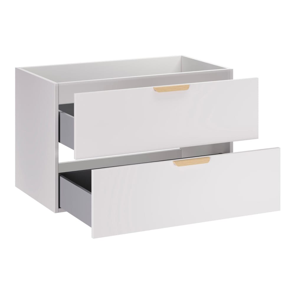 Waschbeckenunterschrank 80cm Mattweiß Laminierte Platten Weiß -