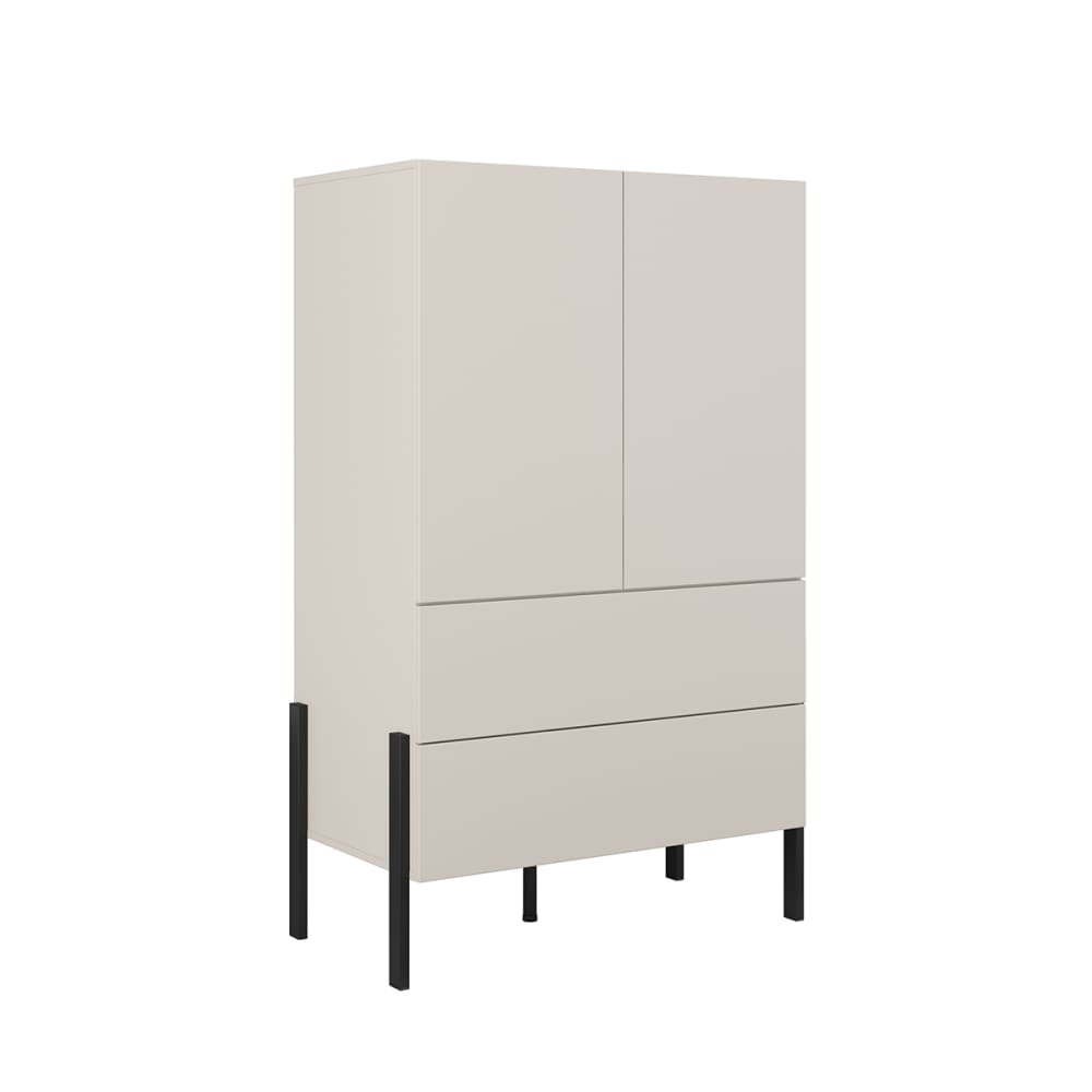 Armoire 2 portes 2 tiroirs stratifiés beige