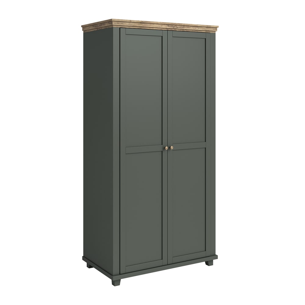 Armoire 2 portes stratifiés naturel vert
