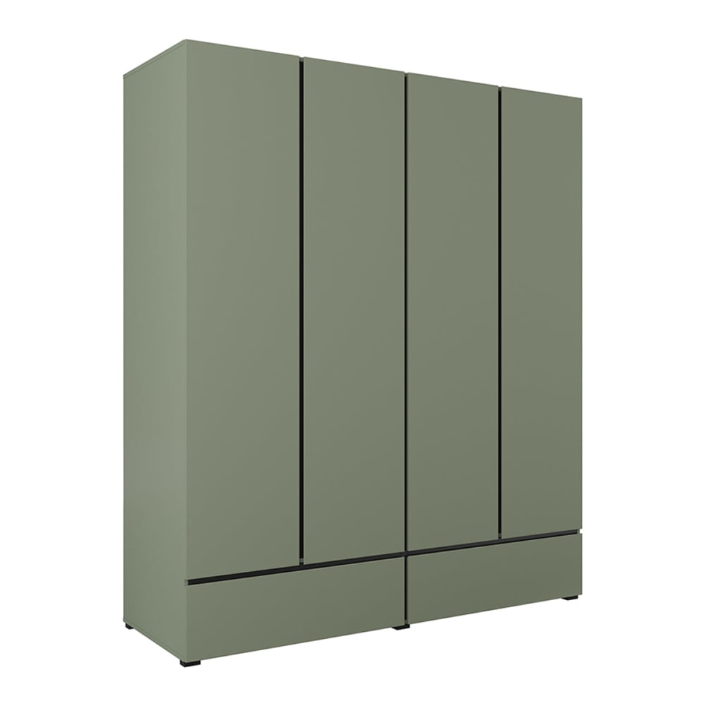 Petits meubles Schrank 4 Türen 2 Schubladen Laminierte Platten Grün Grün Spanplatte