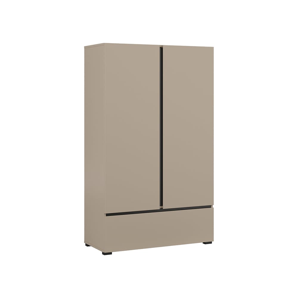 Petits meubles Kleiner Schrank 2 Türen 1 Schublade Laminierte Platten Braun Braun Spanplatte